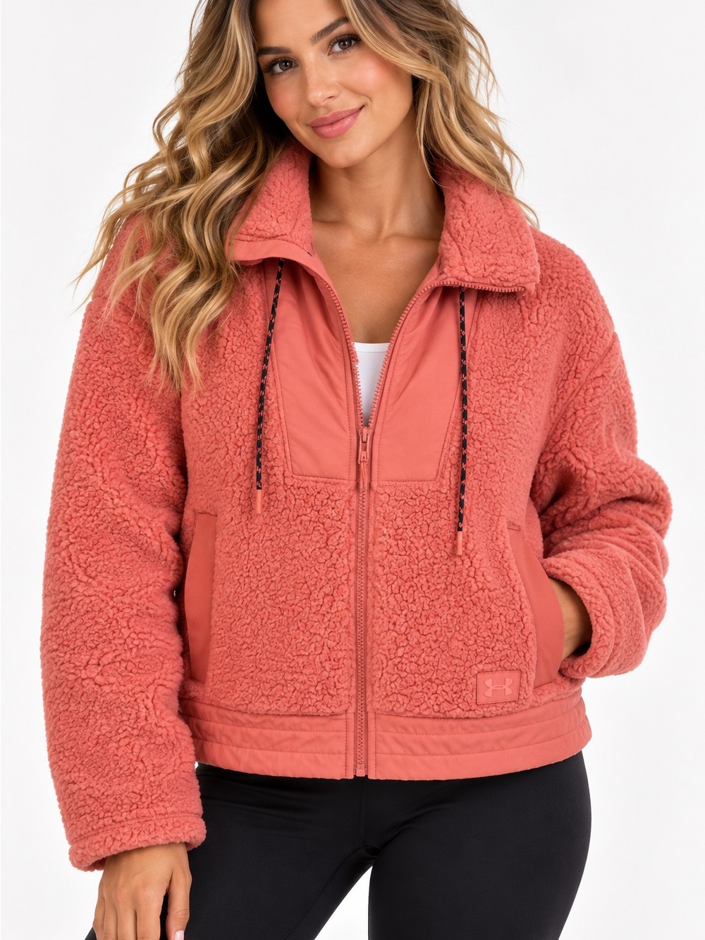 Under Armour Women's Coral Sherpa Zip Jacket Fleece Cozy Warm Size Large
